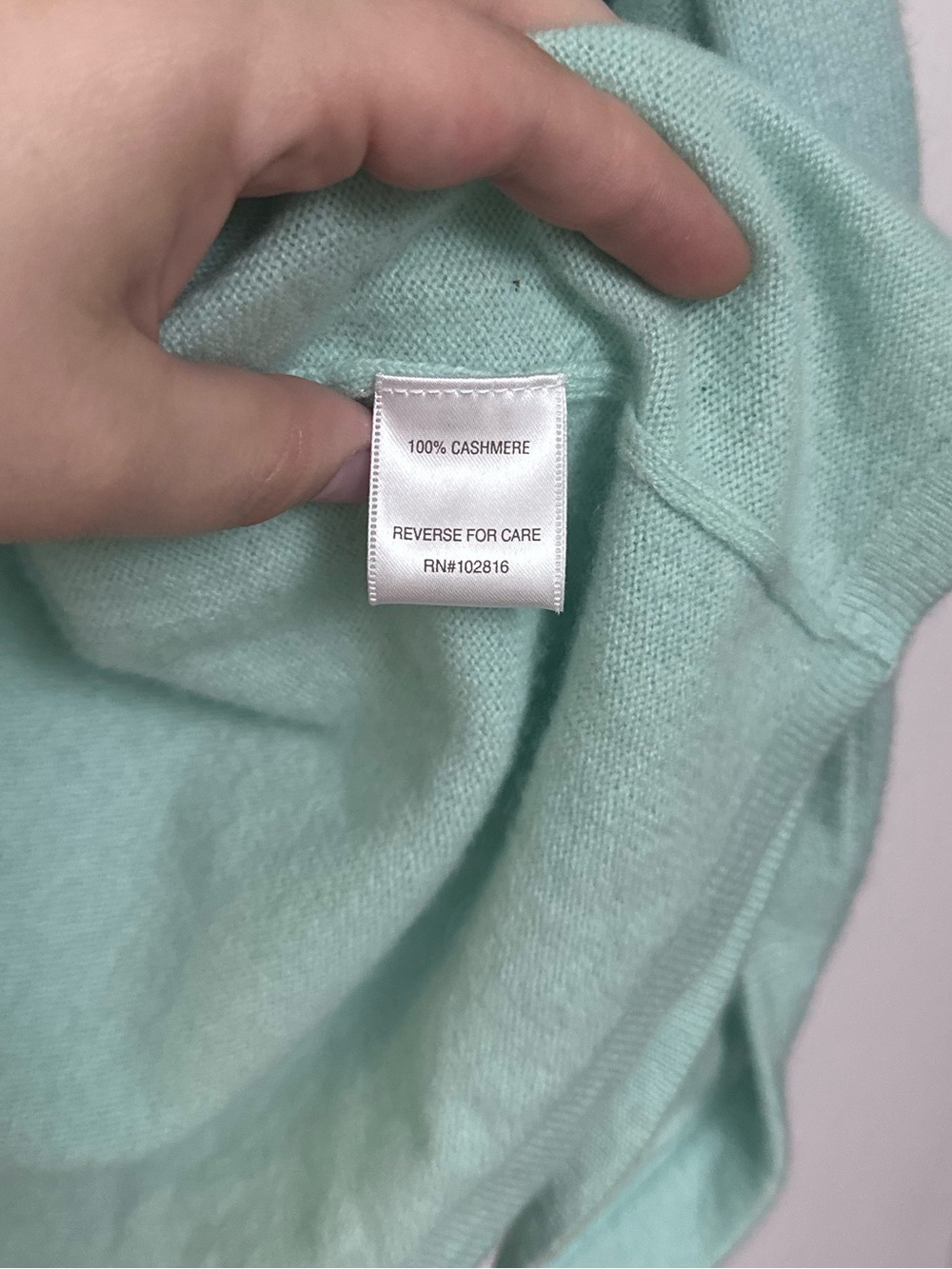 Garnet Hill 100% Cashmere Pocket Cardigan Aqua Size Small Seafoam - Picture 5 of 8